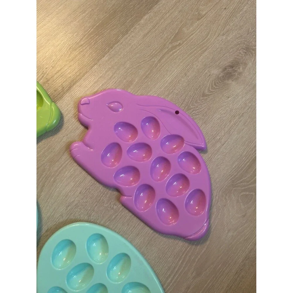 Bunny & Egg Plastic Easter Egg Coloring Egg Holder Set of 4